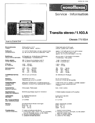 Nordmende transita stereo 1.103A service manual