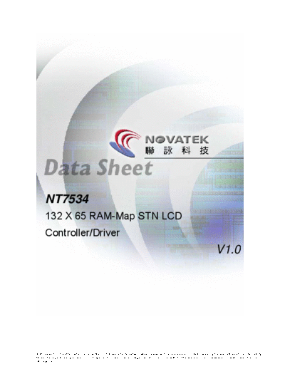 Novatek NT7534 132x65 RAM Map STN LCD Controller/Driver