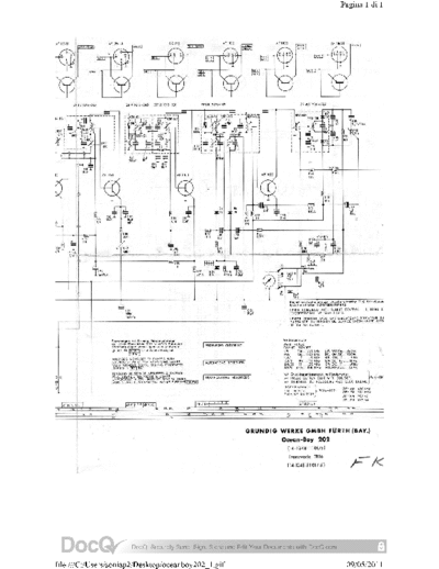 GRUNDIG OCEAN BOY 202 SCHEMATIC DIAGRM