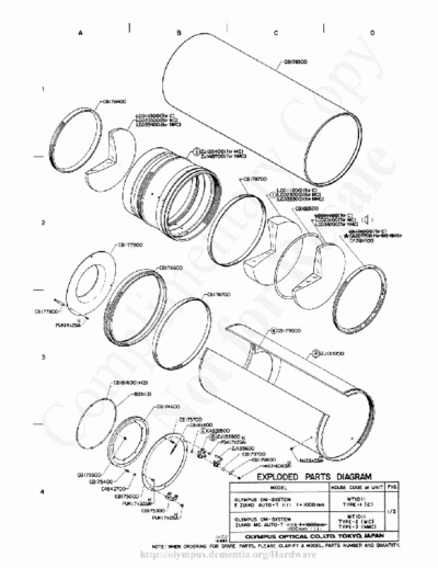 OLYMPUS olympus1000mm_f11 olympus1000mm_f11 optic explode diagram