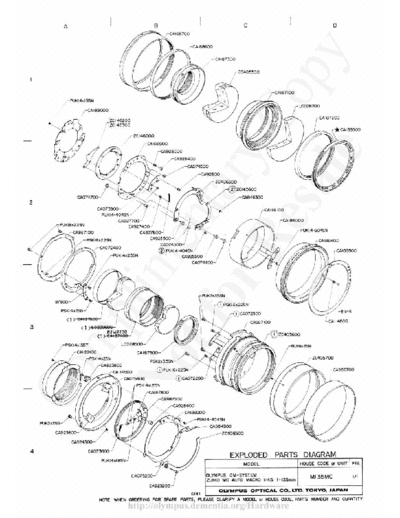 OLYMPUS olympus135mm_f4.5_Macro olympus135mm_f4.5_Macro optic explode diagram