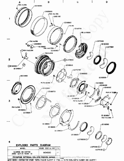 OLYMPUS olympus40mm_f2 olympus40mm_f2 optic explode diagram