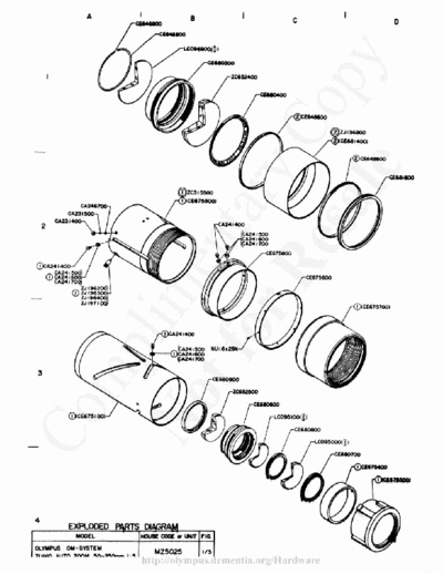 OLYMPUS olympus50-250mm_f5 olympus50-250mm_f5 optic explode diagram