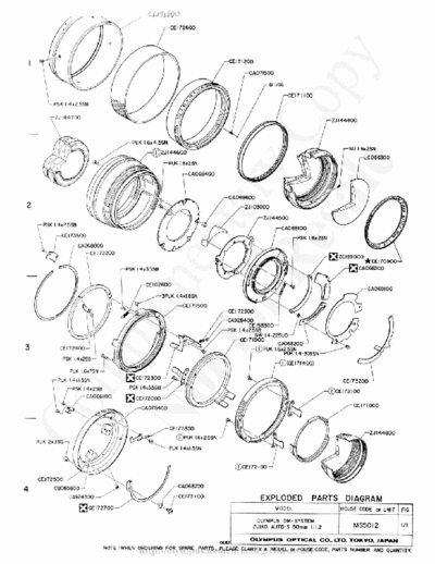 OLYMPUS olympus50mm_f1.2 olympus50mm_f1.2 optic explode diagram