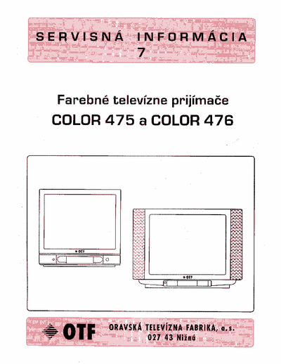 OTF C475 C476 Service manual, TV C475 C476