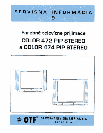 OTF C472 C474 Service manual, TV C472 C474