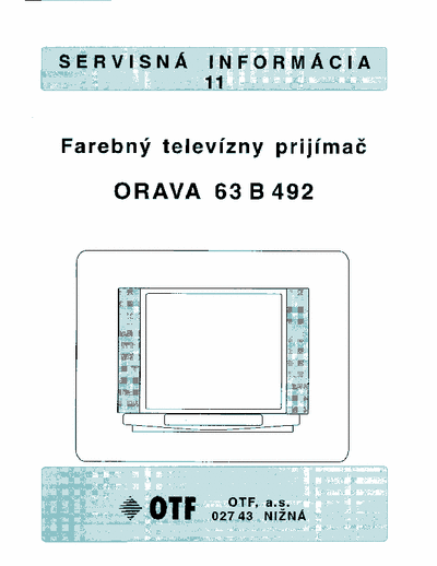 OTF 63B492 Service manual, TV ORAVA 63B492