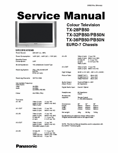 panasonic tx28pb50 I require a service manual for the television listed above. I need to find the specification of a capacitor ident 858 from the pcb which is burnt out.
use winrar to extract