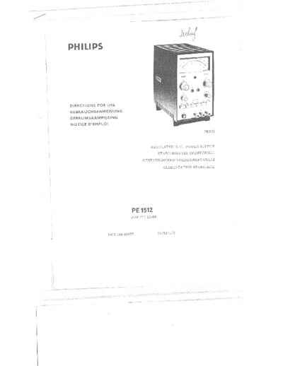 philips pe 1512 service manual ( not complete ) for the philips pe 1512  power supply  .