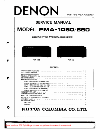 DENON PMA-860 1 of 4 part for PMA806/1080