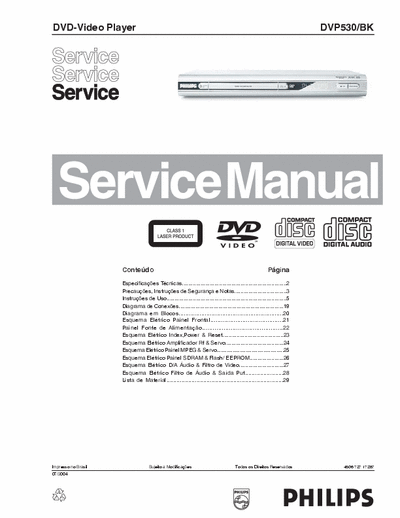 philips dvp530 service manual