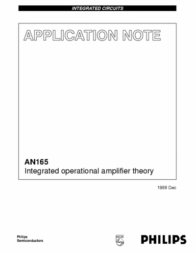 Philips PhilipsOnOpamps Integrated operational amplifier theory