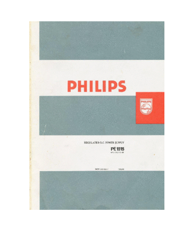 philips pe1515 user manual for the philips pe1515 adjustable power supply.