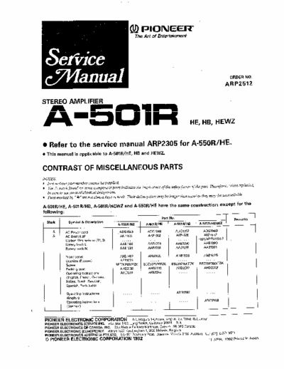 Pioneer A-501R Service Manual Stereo Amplifier [Total File 12.2MB] Pag. 26