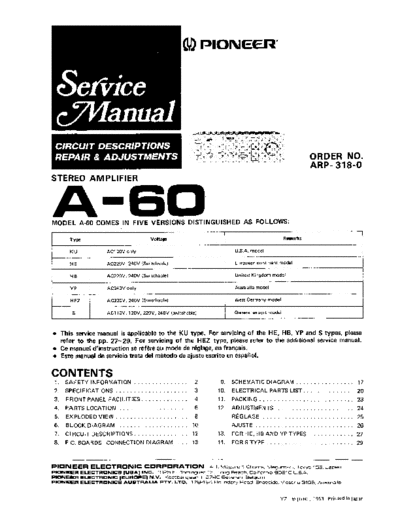 Pioneer A-60 service manual