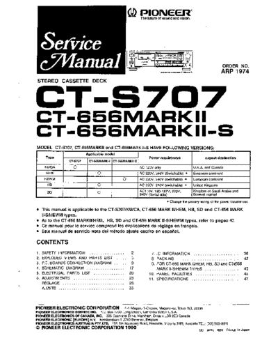 pioneer CT-656 MANUAL SERVICE