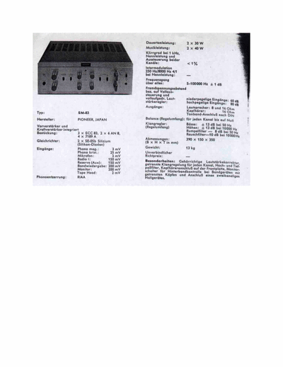 Pioneer SM83 Service manual