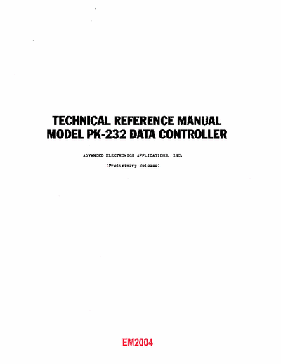 aea pk232 Part 1 of service manual for pk232mbx