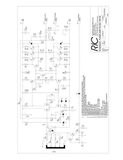 Rickenbacker RG180, RB120 Schematic Diagram Power Amplifier (2/27/89) - pag. 1