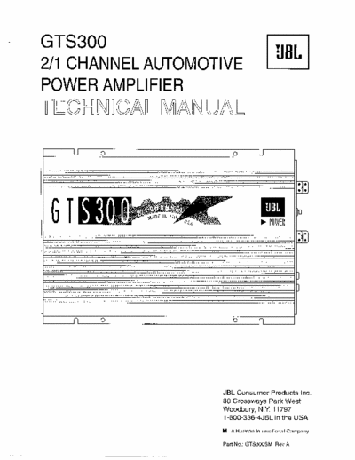 JBL GTS300 Technical Manual 2/1 Channel Automotive Power Amplifier - pag. 25