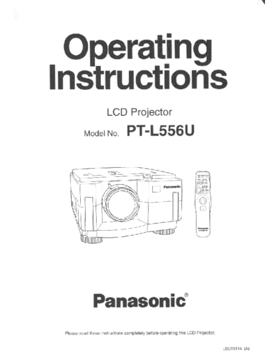 Panasonic PTL556U LCD Projector