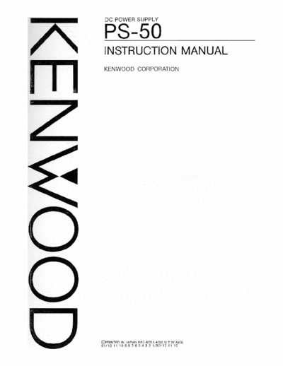   kenwood ps-50 power supply User manual with Schematic