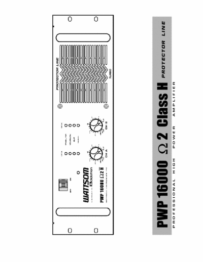 Wattsom PWP16000 2H Power Amp (out of production) Owner Manual