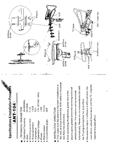 Quantum ANT-104 Quantum ANT-104 Digital antenna assembly instructions and specifications