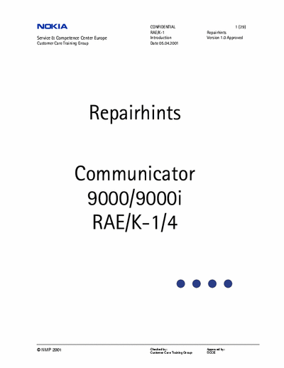 Nokia Communicator 9000i Service Manual