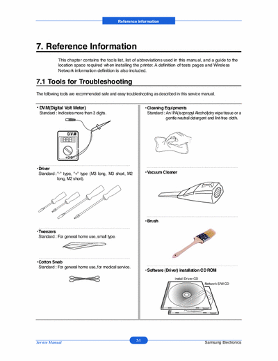 Samsung CLX-6210FX Service Manual Chapter 7: Reference Information