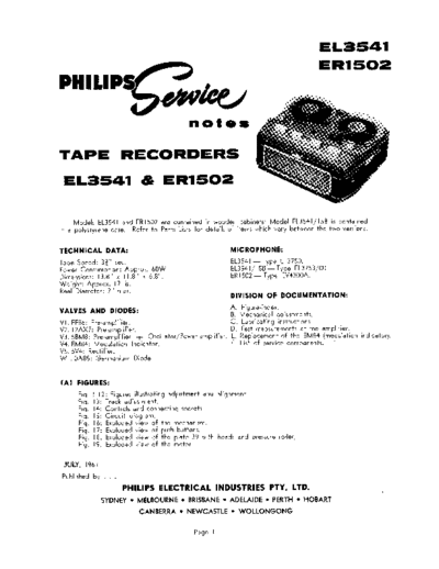 philips el 3541 magnetofono a bobina