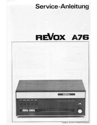 REVOX A76 Tuner service manual
