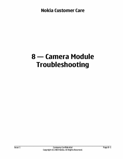 Nokia 6630 Manual Service, Parts, Trouble, Camera Trouble, System, Schematics - (Tot 6 File PDF) - Part 1/24