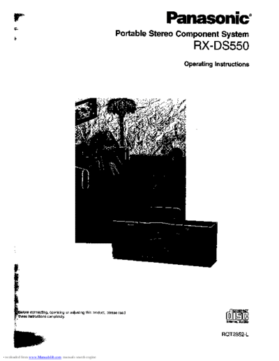Panasonic RX-DS550 RX-DS550 Portable Stereo Components System Operating Instructions Manual