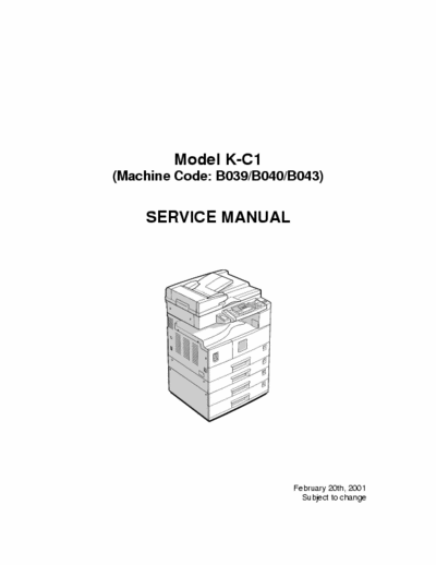 RICOH Afficio 1015/1018 Service Manual