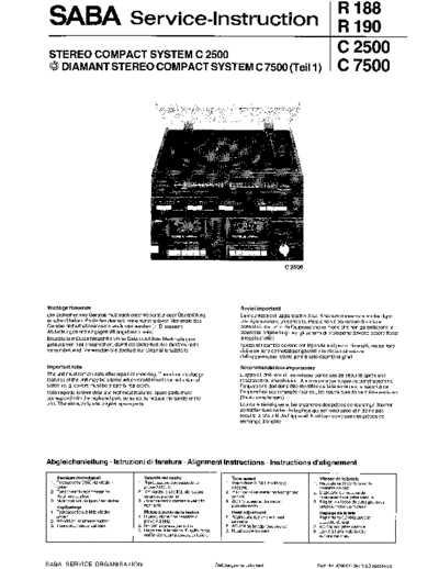 Saba stereo compact system C 2500 C 7500 service manual