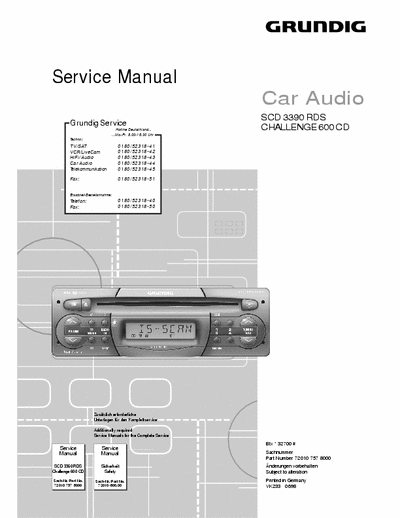 Grundig SCD3390 RDS Service Manual SCD3390 RDS Grundig
