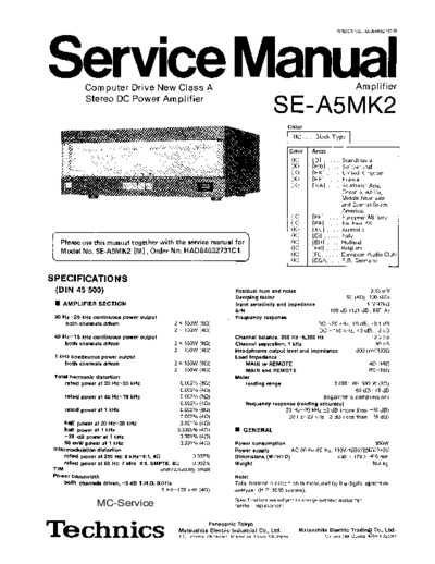 Technics SE-A5MK2 Schematics