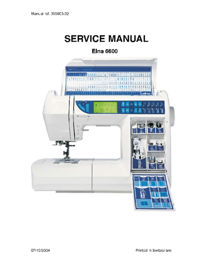 ELNA 6600 [ref. 395903-32] service manual sewing machine [2004 switzerland] pag 39