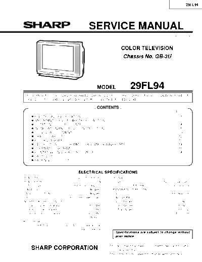 SHARP sharp_29fl94_chassis_gb-3u manual completo modo de servicio y diagrama