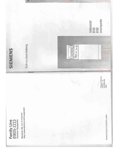 Siemens Siwamat 9103 + 9123 Manual for Siemens siwamat 9103 and 9123
Language : German - Deutsch