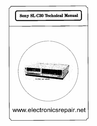 Sony SL-C30 Sony Betamax SL-C30 Technical Training Manual