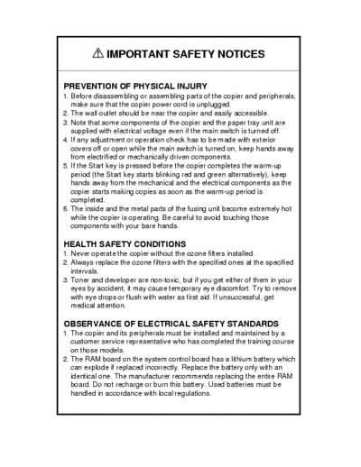 RICOH Afficio 200 Service Manual