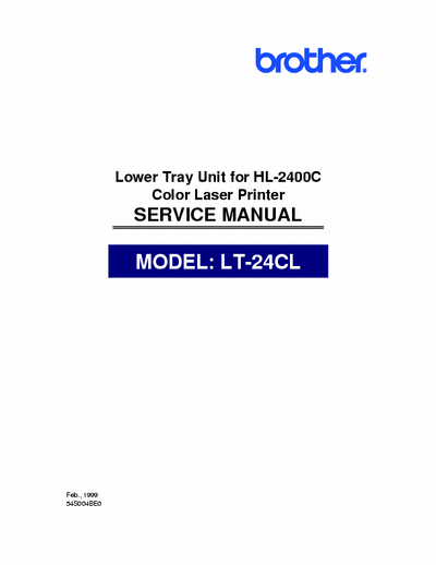 Brother HL-2400 Colorlaser Includes Servicemanual and Partslist for Printer and additional Tray