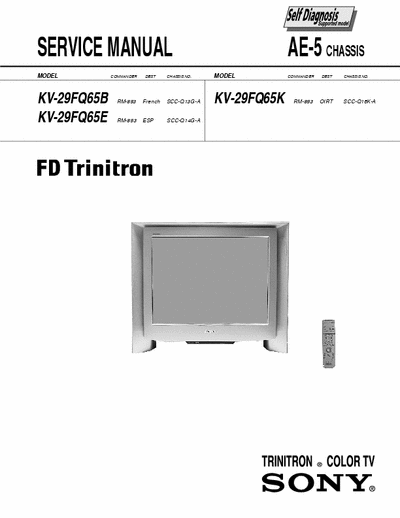 SONY KV29FQ65E SERVICE MANUAL