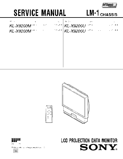 SONY sony KL-X9200 Service Manual