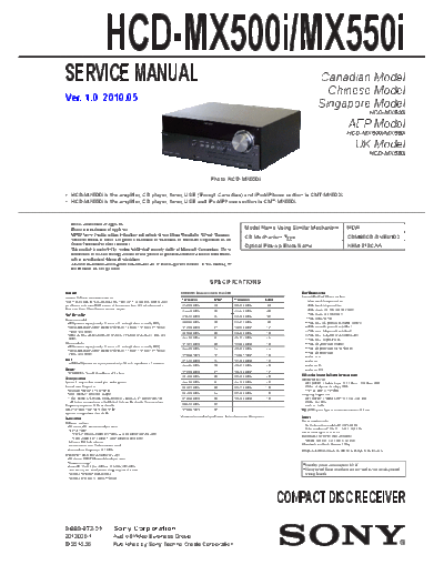 SONY HCD-MX500i_HCD-MX550i HCD-MX500i-HCD-MX550i Service Manual