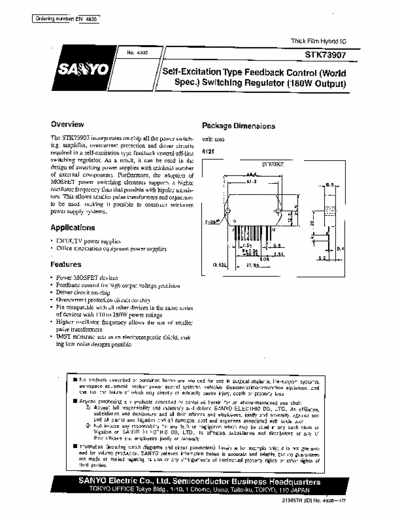 Sanyo  Self excitation type switching
regulator (adoption of MOSFET)

Semiconductor IC