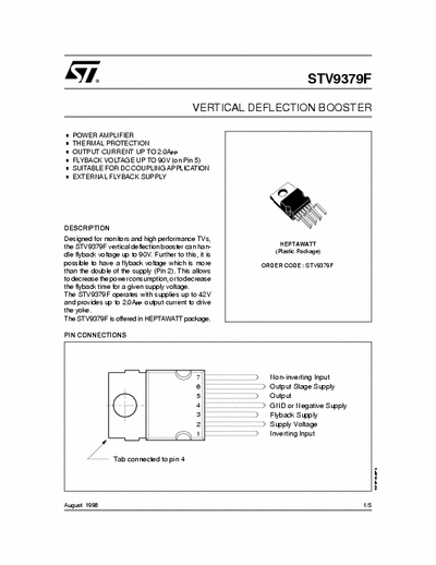 ST STV9379F VERTICAL DEFLECTION BOOSTER