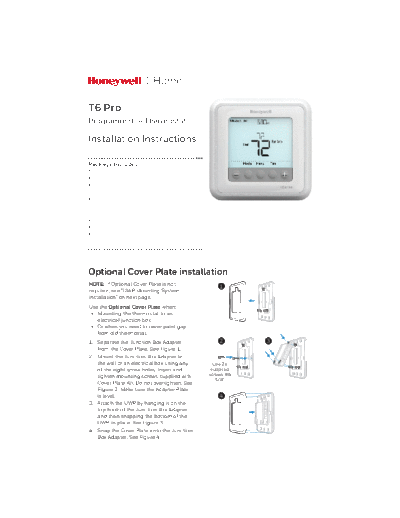 Honeywell T6 Pro Programmable thermostat installation instructions